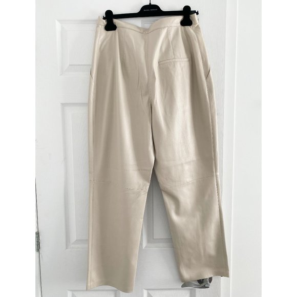 Nanushka "Mitsu" Faux-Leather Pants in Beige, size XL - Picture 7 of 10